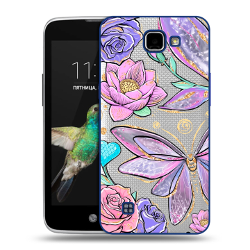 Пластиковый чехол на LG K4 с принтом Бабочки и цветы