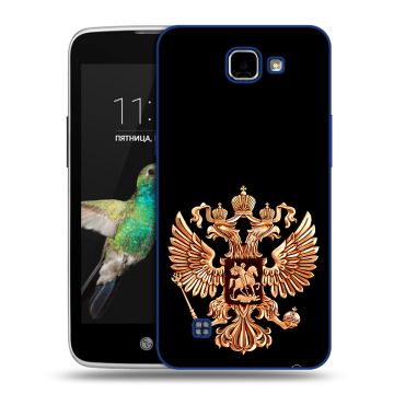Пластиковый чехол на LG K4 с принтом Герб России золотой Пластиковый чехол на LG K4 с принтом Герб России золотой