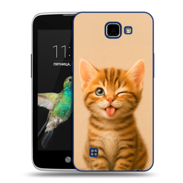 Пластиковый чехол на LG K4 с принтом котенок