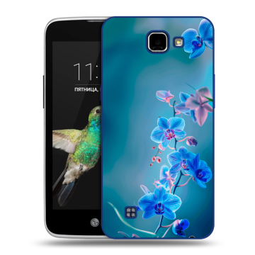 Пластиковый чехол на LG K4 с принтом Голубые цветы Пластиковый чехол на LG K4 с принтом Голубые цветы