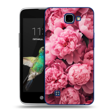 Пластиковый чехол на LG K4 с принтом цветы пионы