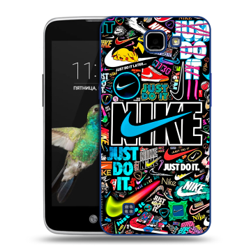Пластиковый чехол на LG K4 с принтом найк nike черный Пластиковый чехол на LG K4 с принтом найк nike черный
