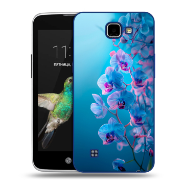 Пластиковый чехол на LG K4 с принтом голубые орхидеи Пластиковый чехол на LG K4 с принтом голубые орхидеи