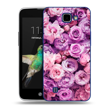 Пластиковый чехол на LG K4 с принтом лавандовые розы Пластиковый чехол на LG K4 с принтом лавандовые розы