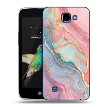 Пластиковый чехол на LG K4 с принтом розовый мрамор Пластиковый чехол на LG K4 с принтом розовый мрамор