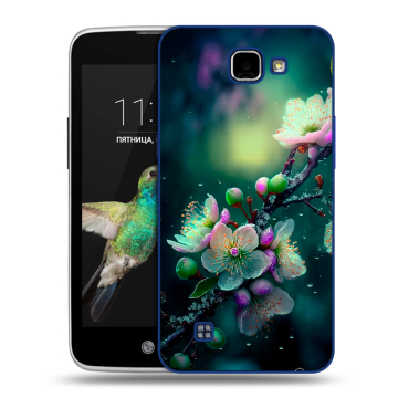 Пластиковый чехол на LG K4 с принтом Цветы и мрамор