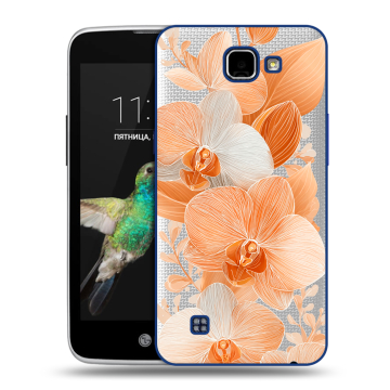 Пластиковый чехол на LG K4 с принтом Бежевые цветы Пластиковый чехол на LG K4 с принтом Бежевые цветы