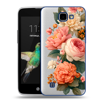 Пластиковый чехол на LG K4 с принтом цветы Пластиковый чехол на LG K4 с принтом цветы