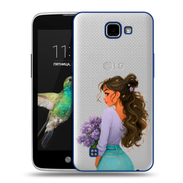 Пластиковый чехол на LG K4 с принтом девушка цветы Пластиковый чехол на LG K4 с принтом девушка цветы