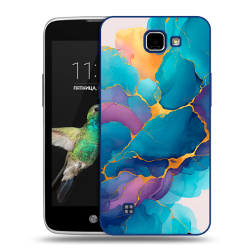 Пластиковый чехол на LG K4 с принтом Мрамор блестки Пластиковый чехол на LG K4 с принтом Мрамор блестки