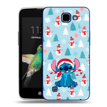 Пластиковый чехол на LG K4 с принтом Стич Новый год Пластиковый чехол на LG K4 с принтом Стич Новый год