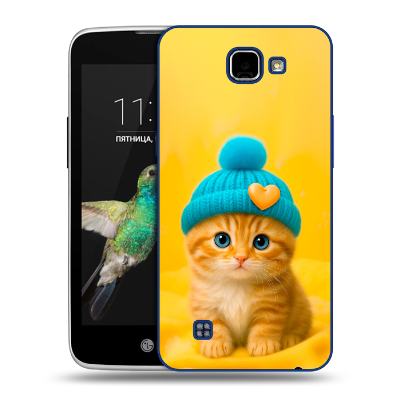 Пластиковый чехол на LG K4 с принтом Котенок в шапке Пластиковый чехол на LG K4 с принтом Котенок в шапке