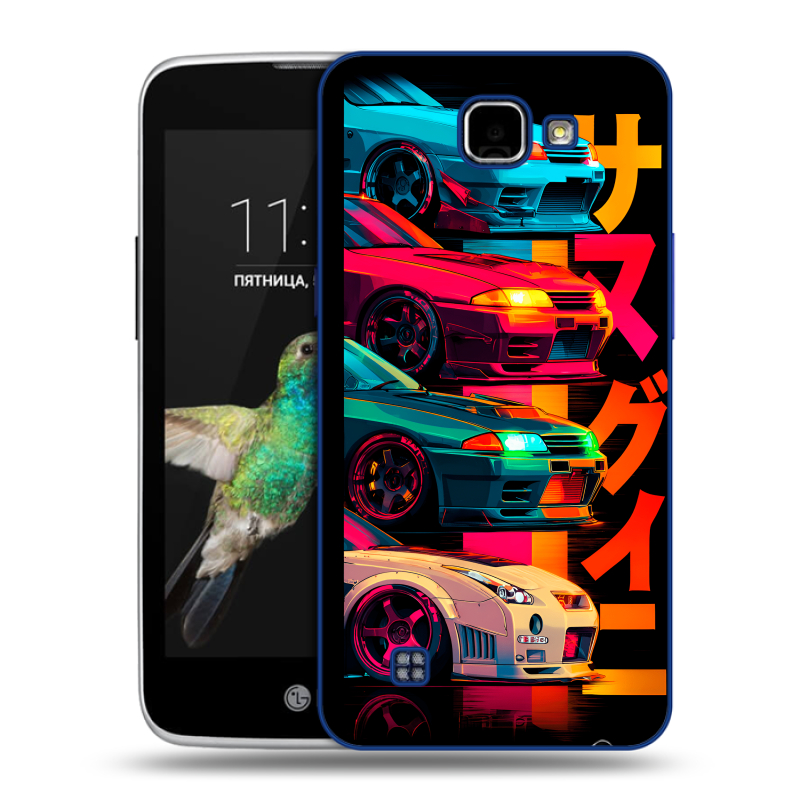 Пластиковый чехол на LG K4 с принтом Гоночные машины Пластиковый чехол на LG K4 с принтом Гоночные машины