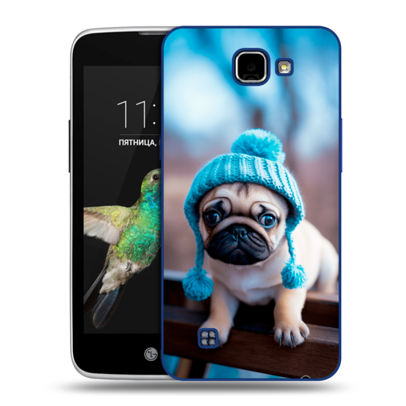 Пластиковый чехол на LG K4 с принтом Мопс в шапке Пластиковый чехол на LG K4 с принтом Мопс в шапке