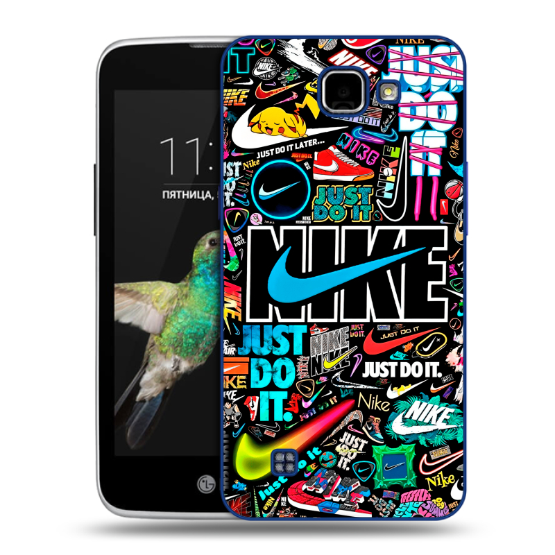 Пластиковый чехол на LG K4 с принтом найк nike черный Пластиковый чехол на LG K4 с принтом найк nike черный
