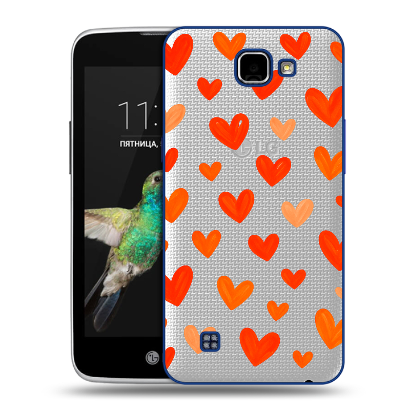 Пластиковый чехол на LG K4 с принтом Сердечки Пластиковый чехол на LG K4 с принтом Сердечки