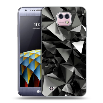 Силиконовый чехол на LG X cam с принтом Черные кристаллы Силиконовый чехол на LG X cam с принтом Черные кристаллы