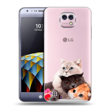 Силиконовый чехол на LG X cam с принтом Кошки Силиконовый чехол на LG X cam с принтом Кошки