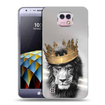 Силиконовый чехол на LG X cam с принтом Лев с короной Силиконовый чехол на LG X cam с принтом Лев с короной