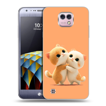 Силиконовый чехол на LG X cam с принтом Милые котики Силиконовый чехол на LG X cam с принтом Милые котики