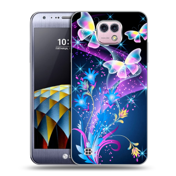 Силиконовый чехол на LG X cam с принтом Бабочки Силиконовый чехол на LG X cam с принтом Бабочки