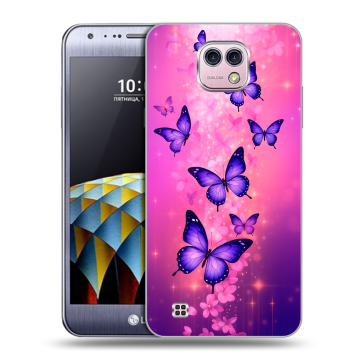 Силиконовый чехол на LG X cam с принтом Бабочки Силиконовый чехол на LG X cam с принтом Бабочки