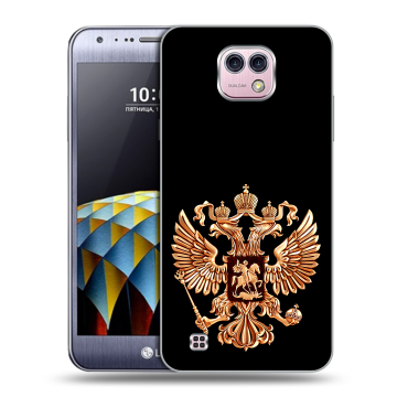 Силиконовый чехол на LG X cam с принтом Герб России золотой Силиконовый чехол на LG X cam с принтом Герб России золотой