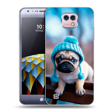 Силиконовый чехол на LG X cam с принтом Мопс в шапке Силиконовый чехол на LG X cam с принтом Мопс в шапке