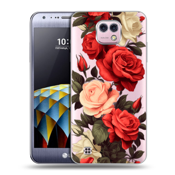 Силиконовый чехол на LG X cam с принтом Розы