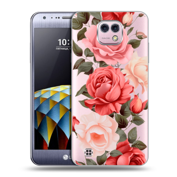 Силиконовый чехол на LG X cam с принтом Розы