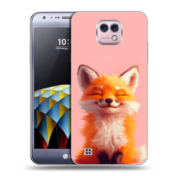 Силиконовый чехол на LG X cam с принтом милая лиса Силиконовый чехол на LG X cam с принтом милая лиса