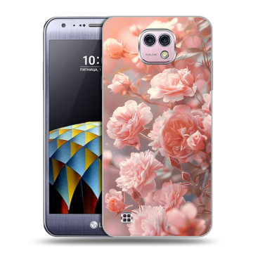 Силиконовый чехол на LG X cam с принтом Розовые розы