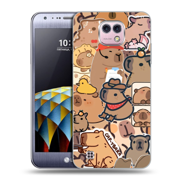 Силиконовый чехол на LG X cam с принтом капибара
