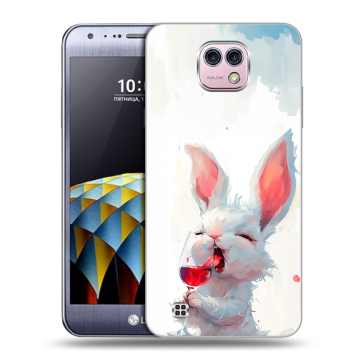 Силиконовый чехол на LG X cam с принтом кролик зайчик