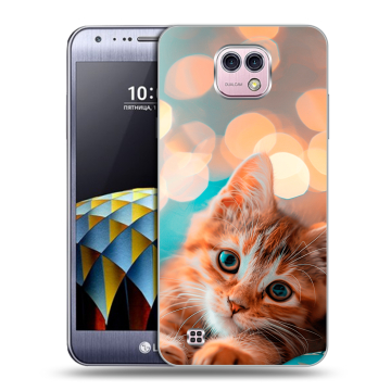 Силиконовый чехол на LG X cam с принтом котик