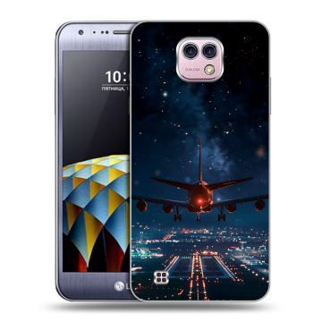 Силиконовый чехол на LG X cam с принтом самолет