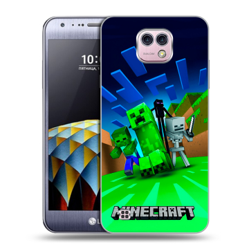 Силиконовый чехол на LG X cam с принтом Майнкрафт Силиконовый чехол на LG X cam с принтом Майнкрафт