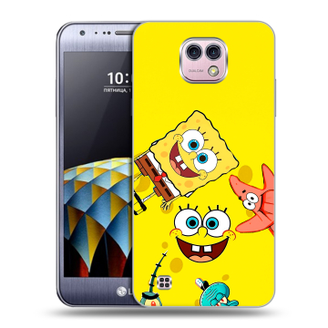Силиконовый чехол на LG X cam с принтом Спанч боб Спанчбоб