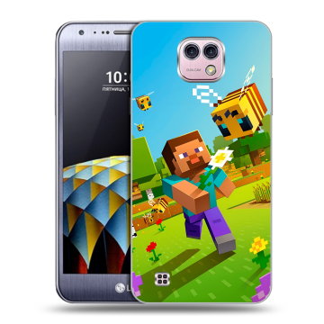 Силиконовый чехол на LG X cam с принтом Майнкрафт Minecraft Силиконовый чехол на LG X cam с принтом Майнкрафт Minecraft