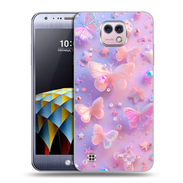 Силиконовый чехол на LG X cam с принтом Бабочки Силиконовый чехол на LG X cam с принтом Бабочки