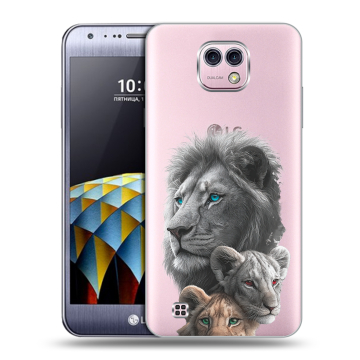 Силиконовый чехол на LG X cam с принтом Львы