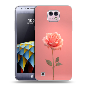Силиконовый чехол на LG X cam с принтом Розовая роза