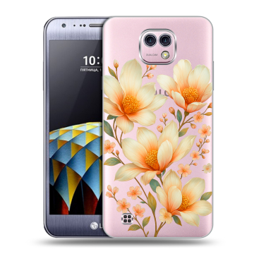 Силиконовый чехол на LG X cam с принтом Цветы