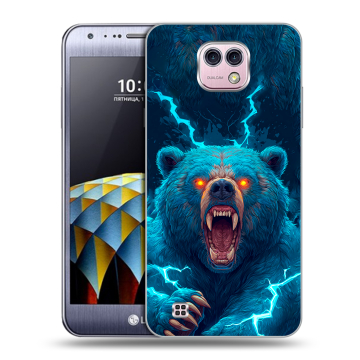 Силиконовый чехол на LG X cam с принтом Медведь
