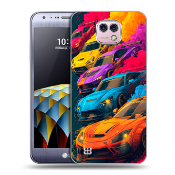 Силиконовый чехол на LG X cam с принтом Тачки