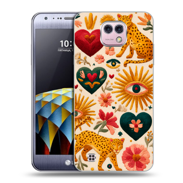 Силиконовый чехол на LG X cam с принтом Модный принт