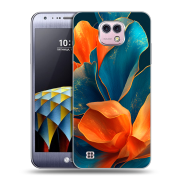 Силиконовый чехол на LG X cam с принтом Цветы