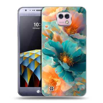 Силиконовый чехол на LG X cam с принтом Цветы