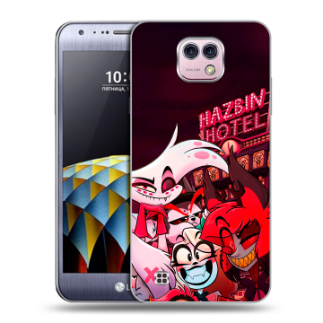 Силиконовый чехол на LG X cam с принтом Hazbin Hotel Отель Хазбин