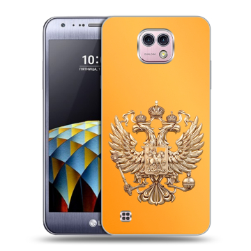 Силиконовый чехол на LG X cam с принтом Герб Флаг России